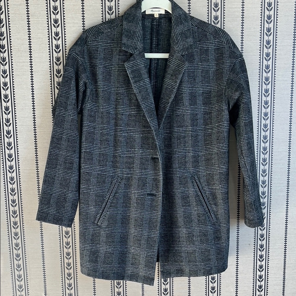 Black plaid madewell blazer